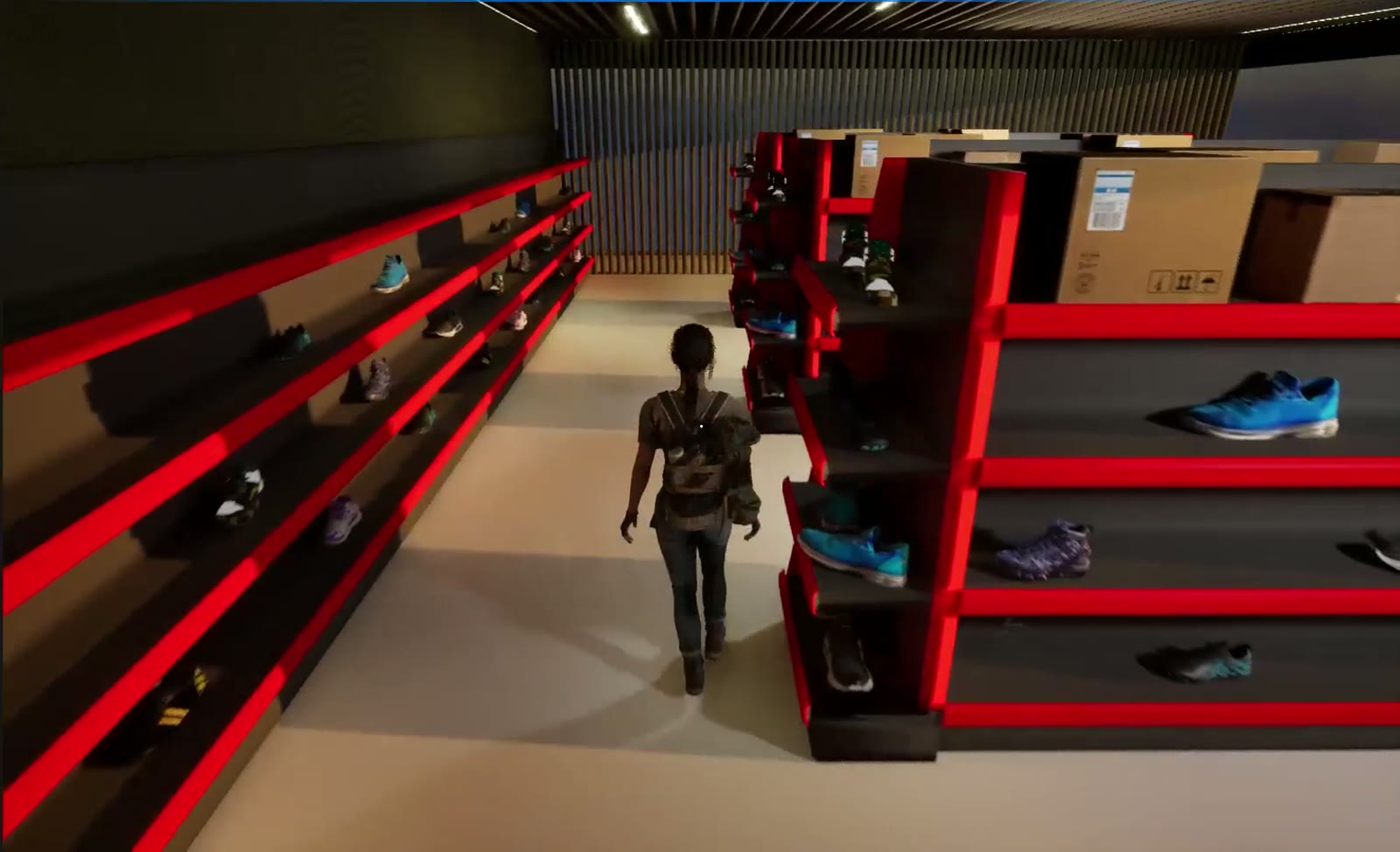 Interactive VR shoe store interior